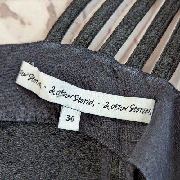 & Other Stories Dress Women 8 Medium Black Mini Sweetheart Cupcake Strap8 - Picture 3 of 13